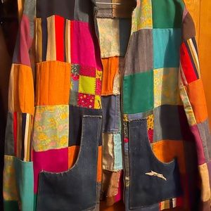 🇺🇸 hand made by our grandmother COUTURE Boho denim patchwork jacket